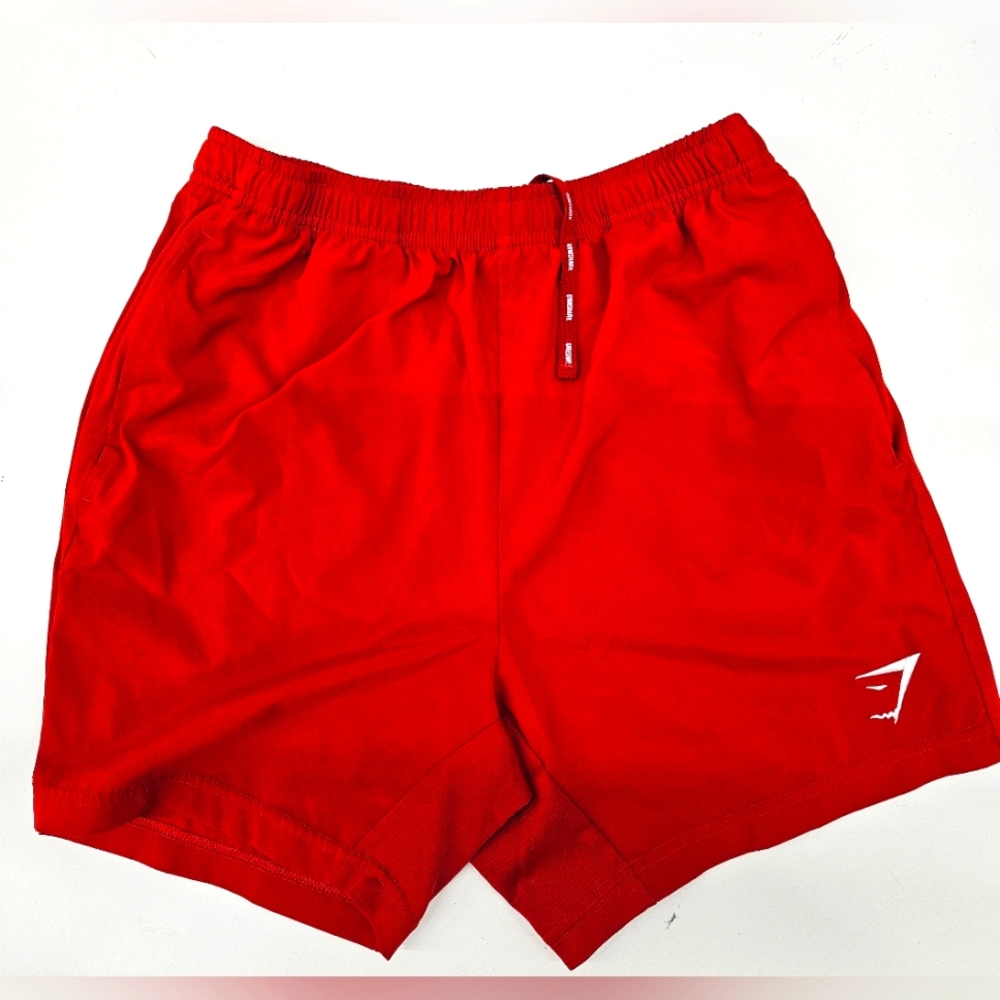 Men's gym shark shorts size M red